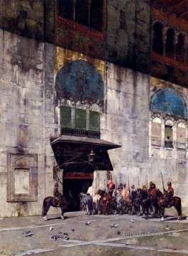  Arabian Oil Painting - The Pashas Escort Arabian Alberto Pasini